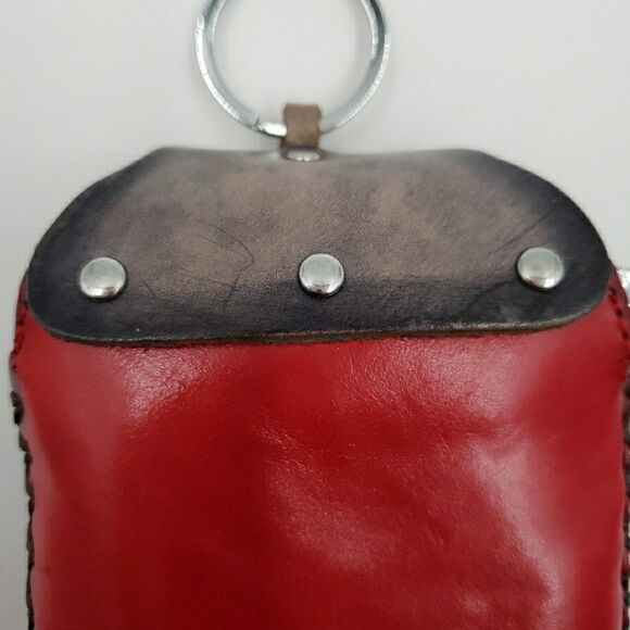 Bigfoot Leather Wristlet Wallet Handmade Tooled Coin Purse Keychain Sasquatch - Picture 9 of 14